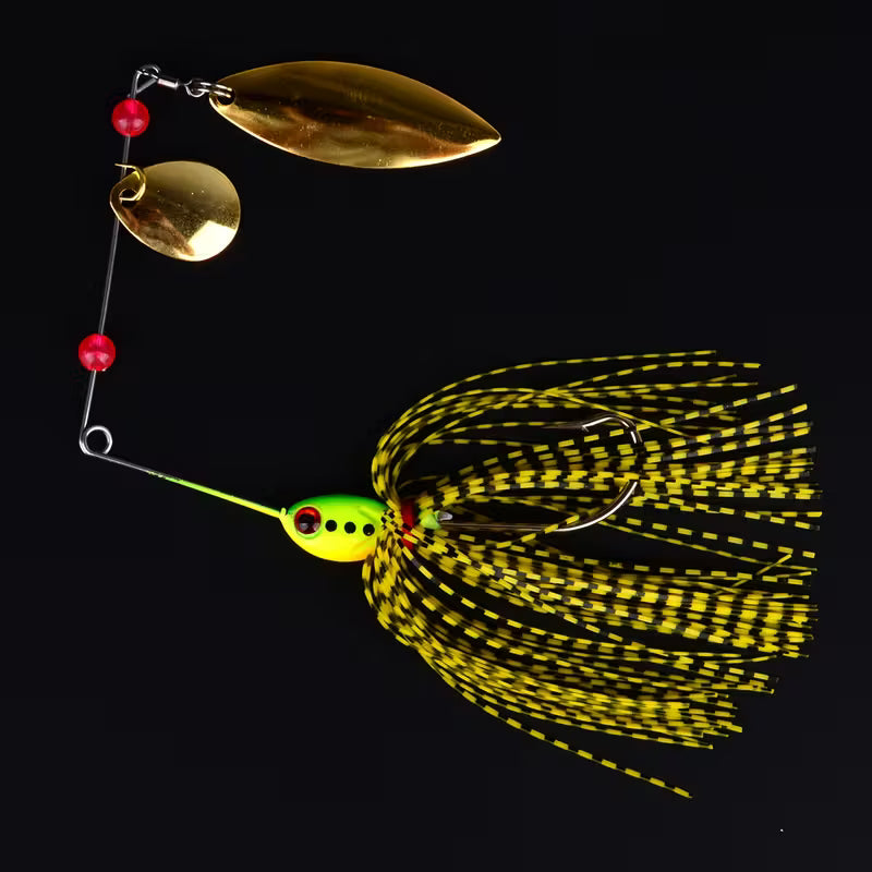 Snoekaas Spinnerbait zwart geel 1 stuk