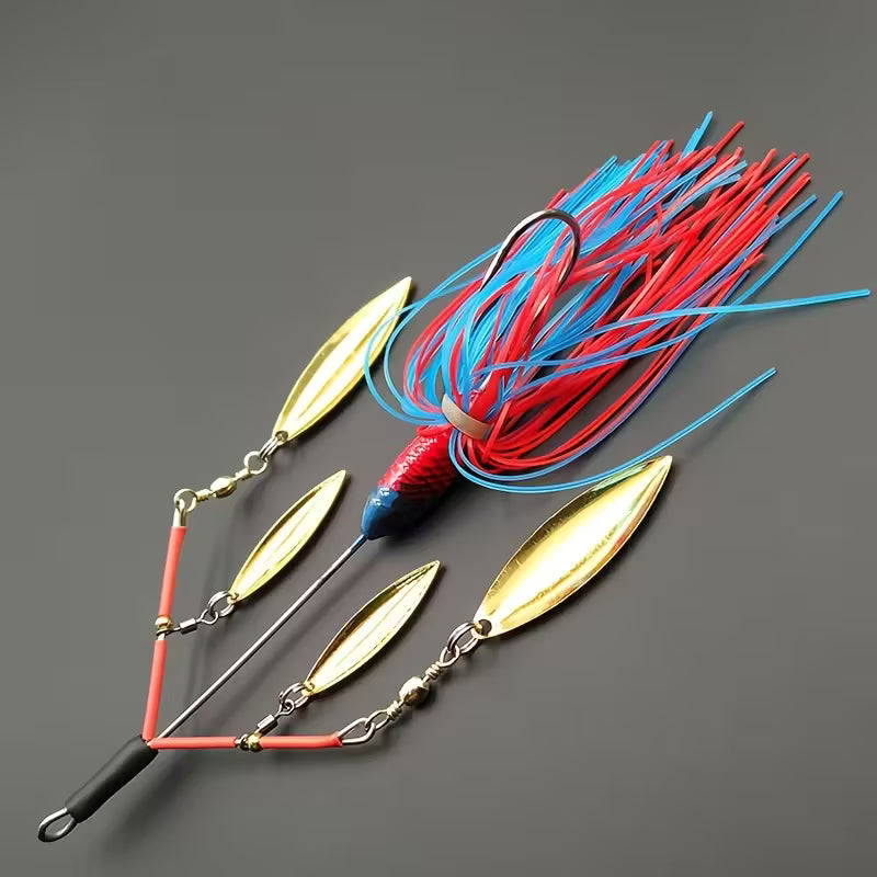 Snoekaas Spinnerbait Blauw Rood 1stuk