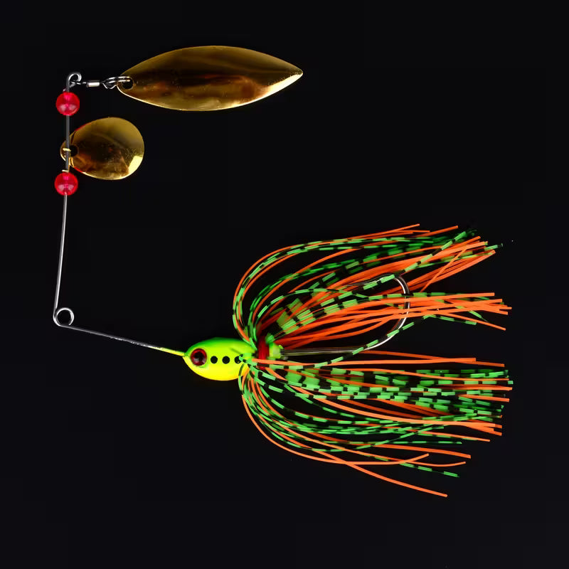 Snoekaas Spinnerbait groen rood 1stuk