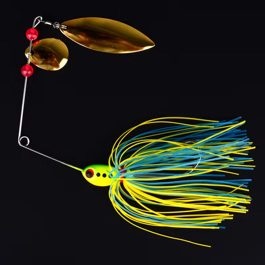 Snoekaas Spinnerbait blauw geel 1stuk