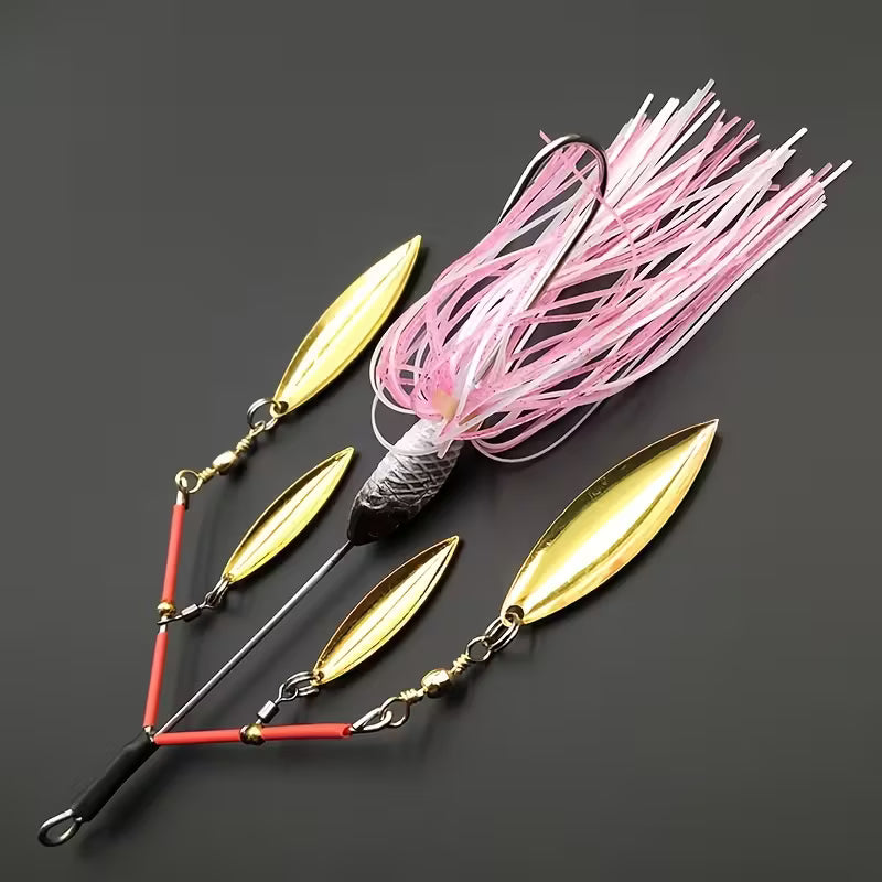 Snoekaas Spinnerbait roze wit 1stuk