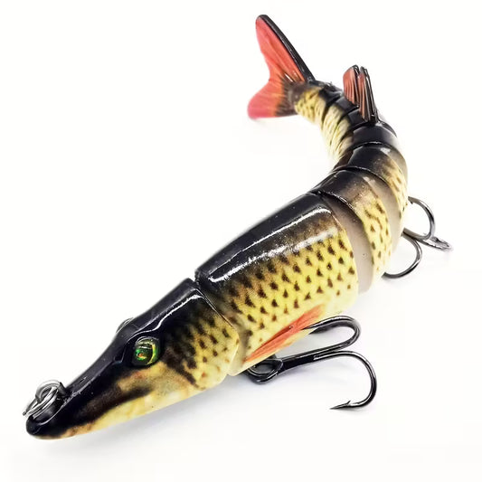 Snoekaas Swimbait donkergroen/lichtgeel 1stuk