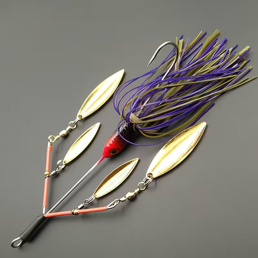 Snoekaas Spinnerbait blauw grijs 1stuk